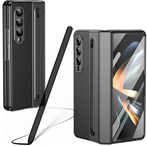 Compatible avec la Coque Galaxy Z Fold3 avec Stylet de Remplacement S Pens, [Protecteur d'écran intégré], Coque de Protection Fine Anti-Chute Tout Compris pour Samsung Z Fold3-Noir
