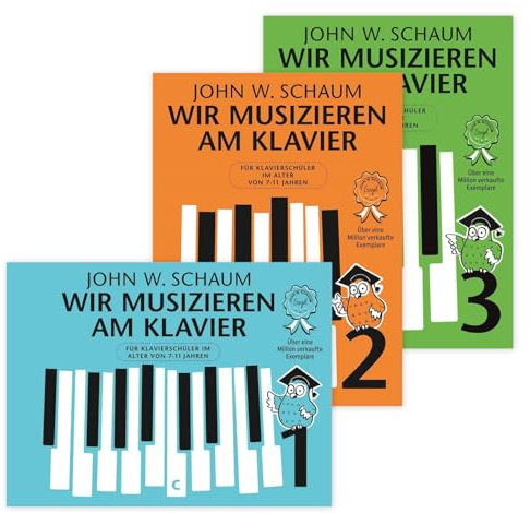 Wir Musizieren am Klavier Band 1, Band 2 und Band 3 (BOE 7834, BOE 7835, BOE 7836, 9783865439444, 9783865439451, 9783865439468) + Soundman-Notenheft + 2 Notenbleistifte (Starterset)