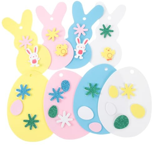 JOINPAYA Ostern Bastelset Mit Hasen & Eier Aufkleber Aus Eva Schaumstoff 14.5X11Cm Kreative Diy Dekoration Für Kinder Handwerk Und Familienzeit
