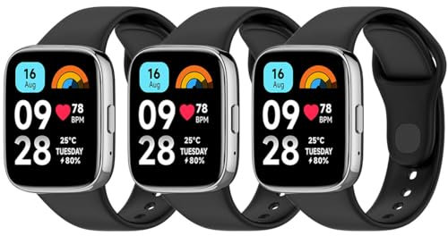 Msksjer Compatible avec Xiaomi Redmi Watch 3 Active Bracelet, Silicone Souple Sport Bracelets de Remplacement étanches pour Redmi Watch 3 Active