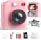 MYSTILUCK Sofortbildkamera Kinder, 1080P HD Kinderkamera Sofortbildkamera mit 32GB Karte & DruckerPapier, Kinderspielzeug Geburtstag und Weihnachten Geschenke für Jungen/Mädchen 3-12 Jahren (Rosa)