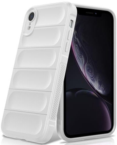BonYonka Silicone Case Compatible with iPhone XR, Anti-Scratch Microfiber Lining, Shockproof Case with Camera Protection, White