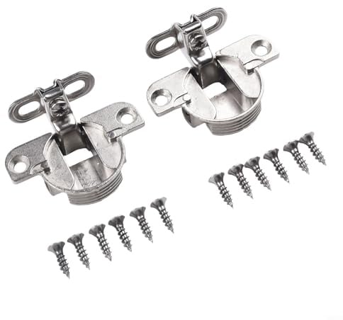 babominimer Bisagras ajustables de aleación de zinc de 97 grados para armario de cocina con diámetro de copa de 35 mm, adecuadas para puertas de 15 a 25 mm de grosor, lado plano