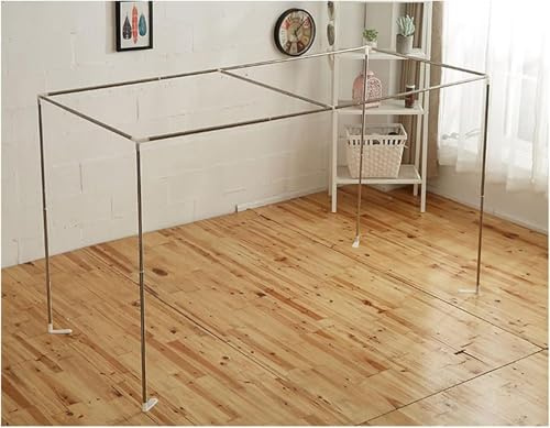 Edelstahl Himmelbett Himmelbett Himmelbett Rahmen Verstellbarer Himmelbett Stützrahmen Für Mesh Geeignet Für Single Double King Super King Bett, Full Frame Retractable, B