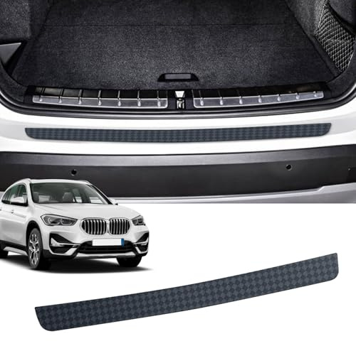 CDEFG Kompatibel mit BMW X1 F48 2016-2019 Ladekantenschutz Kratzschutz für Kofferraum Selbstklebend TPU Folie Carbon Fiber Schutzfolie Stoßstangenschutz Autofolie Heckstoßstangenschutz Zubehör