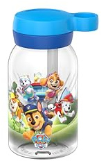 Mepal - Trinkflasche mit Trinkhalm Campus - Drehverschluss mit Grifföffnung - Hygienischer Verschluss - Trinkflasche mit strohhalm - Auslaufsicher und Spülmaschinengeeignet - 450 ml - Paw Patrol Pups