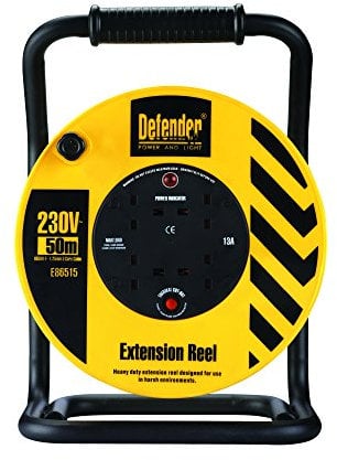Defender HD Defender carrete alargador 13 A 240 V 50 m 1,25 mm 4 way