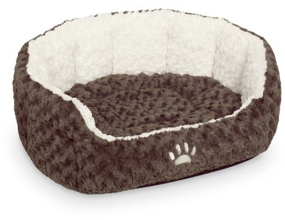 Nobby 71559 Komfortbett Oval Neiku für Hunde oder Katzen, L x B x H: 55 x 50 x 21 cm, braun/weiß