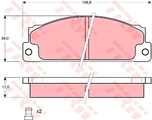 TRW GDB296 Bremsbelagsatz Bremsbeläge Vorne mit Verschleißwarnkontakt Kompatibel mit FIAT X 1/9 128