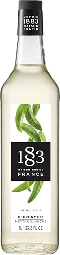 1883 Pfefferminz Sirup| Qualität aus Frankreich | 1 Liter | Glasflasche | Vegan