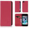 32nd Classic Series - Real Leather Book Wallet Flip Case Cover For Apple iPhone 5, 5S & SE (2016), Real Leather Design With Card Slot, Magnetic Closure and Built In Stand - Rose Pink