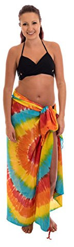 Ciffre Sarong Pareo Wickelrock Strandtuch Tuch Schal Hüftrock Brustkleid Regenbogen Farben