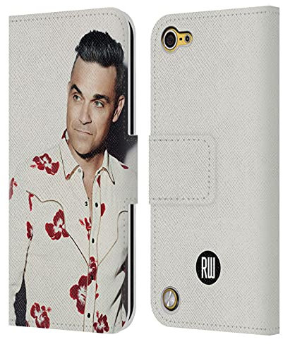Head Case Designs Offizielle Zugelassen Robbie Williams Blumiges Shirt Kalendar Leder Brieftaschen Handyhülle Hülle Huelle kompatibel mit Apple iPod Touch 5G 5th Gen
