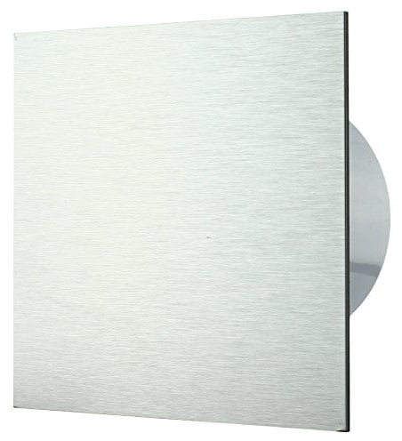 MKK - 18434-002 - Badlüfter Wohnraumlüfter Ventilator Wandlüfter Front wechselbar Ø 100 mm Ø 125 mm Nachlauf mit Einschaltverzögerung Ø 100 mm ALU - Silber gebürstet