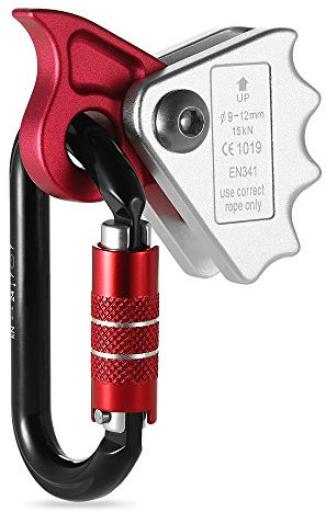 Lixada Rope Grab Ascender 15KN Safety Grab Ascender 24KN Quick Lock Outdoor Mountain Climbing Outward Bound Training Protection Lanyard Grab for 3.5-4.7in Rope