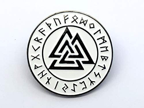 Patch Nation Valknut Knot des Erschlagenen Wikinger Weiß Metall Badge Pin Pins Radfahrer Anstecker Broschen