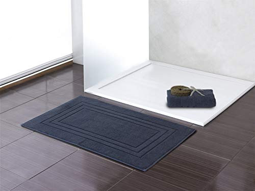 Class Home Collection 2er Pack Frottee Badvorleger | Doppelpack Duschvorleger 50x70 cm | Anthrazit