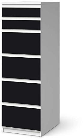 Wandtattoo Möbel passend für IKEA Malm Kommode 6 Schubladen (schmal) I Möbelaufkleber - Möbel-Tattoo Sticker Aufkleber I Wohnen und Dekorieren für Wohnzimmer und Schlafzimmer - Design: Schwarz