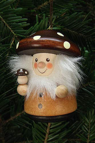 Christbaumschmuck Wackelmännchen Pilzmännle Natur - 7,8 cm