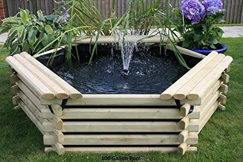 Norlog 100 Gallon Garden Fish Pond With Liner and Fountain