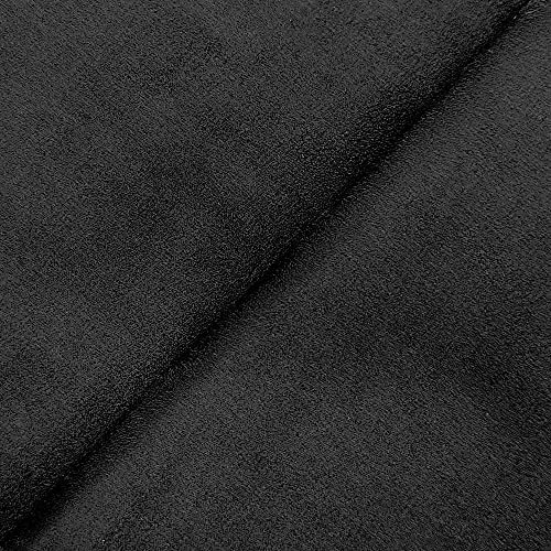 DESHOME Alessia - Stoff Meterware aus wasserabweisendem Mikrofaser, Stoffe für Sofa, Kissen, Möbelstücke, Stühle Beziehen Schwarz - 1 Meter