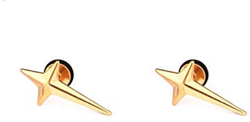 Mens Earrings Punk Stainless Steel Earrings Hypoallergenic Gold Cross Star Earrings