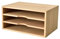 KIRIGEN Desktop Document Organizer Holder Stand Storage Box 3 Compartments Desk Organizer Tray Rack Magazine File Dividers Holders Natural