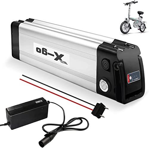 X-go Ebike Akku - 36V 15Ah E-Bike Akku für 750W 500W 250W 200W Fahrrad Motor mit 42V Ladegerät, tragbarem Griff, Sicherheitsschloss und LED Licht 2-Pin Grundplatte