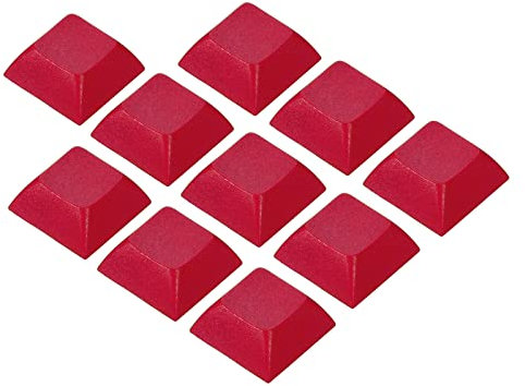 PATIKIL 1U Blank Keycaps, 10 Pack Universal PBT Keyboard Replacement Accessories for MX Mechanical Keyboard, Red