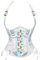 DISSA Damen Silber Kunstleder Korsage Korsett Shapewear Taillentrainer Unterbrust Korsett Schnüren Corsage,36-38,C795