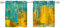 Shrahala Abstract Oil Painting Tier Curtains for Kitchen Windows,Canvas Color Fragment Art Window Curtain Panels Multilayer Polyester Blackout for Living Room Bathroom 2 Pack 26 x 24 in