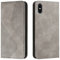 Mo-Somnus Kompatibel mit iPhone XS/iPhone X Hülle, Magnet PU Leder Flip Wallet Case Tasche Handyhülle, Stoßfeste Klappbar iPhone XS/X (5,8 Zoll) Brieftasche Klapphülle mit [Kartenfächer] (Grau)