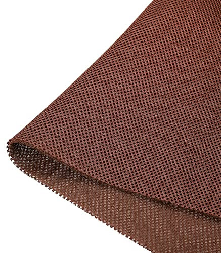 sourcing map Speaker Grill Cloth 40 x 55 Inch Stereo Mesh Fabric Protective Dustproof Cloth for Home Speaker Repair Brown