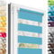 Estika Doppelrollo Klemmfix ohne Bohren - 85 cm x 150 cm - Blauer Himmel - 27 Stofffarben, Tag und Nacht Duo Rollo, Rollos für Fenster ohne Bohren, Fenster Sichtschutz (85 cm Stoffbreite)