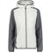 CMP W Jacket Hybrid Fix Hood Ii Colorblock-Grau-Weiß - Praktische sportive Damen Hybrid Jacke, Größe 44 - Farbe Bianco G