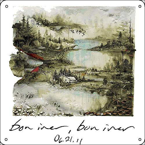 Jitipozy Bon Iver Cover Album Poster Metallschild 30,5 x 30,5 cm Lustig für Zuhause, Männerhöhle, Garage, Wanddekorationen