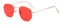 Kelens Vintage Sonnenbrille Polygon Polarisierte Sonnenbrille Damen Herren Metall UV400 Schutz (rot)