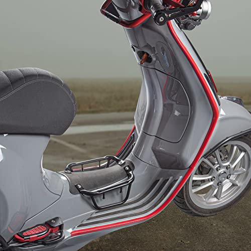 Scooter Fußstütze Pedal Seitenabdeckung Bar Rahmen Seitenverkleidungsleiste oberer Verkleidungsschild Schutz für Vespa Sprint 50 125 150 (2016-2023) Primavera Spring 50 125 150 (2014-2023) (Schwarz)
