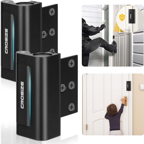 Home Security Türschlösser, Metall-Tür-Verstärkungsschlösser, 7,6 cm, widersteht 362,9 kg Aufprall für nach innen gerichtete Schwingtüren, Schutz-Türschloss, verhindert unbefugtes Eindringen