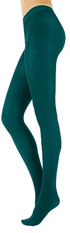 CALZITALY Collant Opaco Lana Donna, Calzamaglia Cashmere, Calze Coprente | 150 Den | S M L XL, XXL, 3XL, 4XL (XXL, Mystic Green)