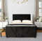 Divan Beds Deals Black Crushed Velvet 2 Storage Drawers Bed Set, Mattress & Headboard | Divan Bed with Matching Footboard - Headboard and Spring Memory Foam Mattress (4FT6 Double Bed)