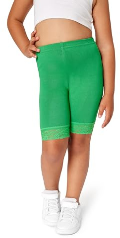 Merry Style Mädchen Kurze Leggings mit Spitze Mädchen Leggings aus Viskose MS10-434 (Grün, 140)