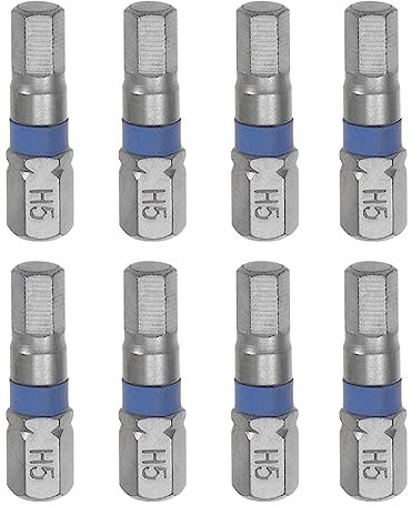 sourcing map 8pcs H5 Hex Screwdriver Bit 5mm 1/4 Hex Shank 1 Length S2 Steel Magnetic Power Drill Bits