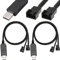 Xiatiaosann Full Speed 12V Step-Up USB Male to Dual 4-Pin Male PC Fan Connector Cable, USB A to Dual 3Pin/4Pin Sleeved Power Adapter Cable (50cm/20inches, 2 Pack)