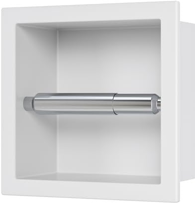 Neodrain Porte-rouleau de papier toilette encastré en acier inoxydable - Support mural pour salle de bain - Blanc