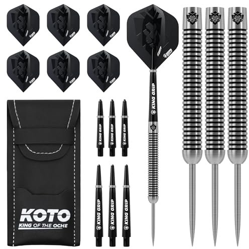 KOTO - Forma 90% Darts 25 G, Silber, Darts Set inkl. 3 Barrels, 2 SetsFlights + Shafts & Dartwallet, Firm Ringgrip