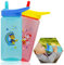 HOVUK Lot de 2 gobelets à paille Paw Patrol - 420 ml - En plastique imprimé avec Chase et Marshall - Paille pop-up en silicone sans BPA - Pour enfants de 6 mois et plus