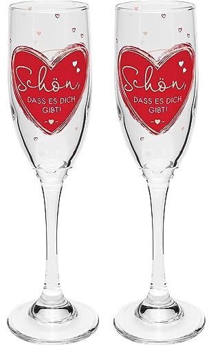 Sektglas Set Motiv SCHÖN: je Glas 20 cl