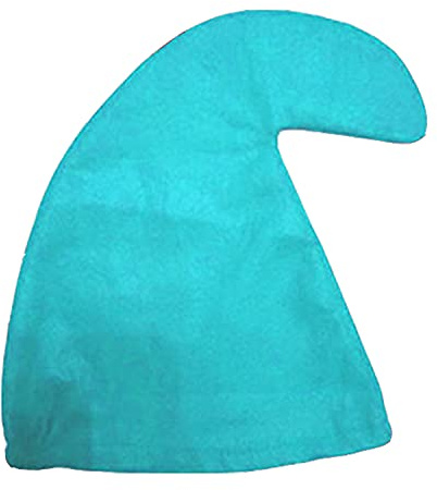 jokeshop Gartenzwerg Curly Hut Sieben Zwerge Zwerge Schlumpf Hüte Märchen Fasching Kostüm (Türkis)