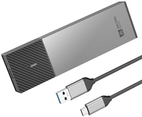SANZANG M.2 NVMe Boîtier SSD avec Transfert 10 Gbit/s, Adaptateur USB 3.2 NVME SSD pour 2230 2242 2260 2280 M.2 PCIe NVMe M-Key & M+B Key (sans Outil, Type C vers A)